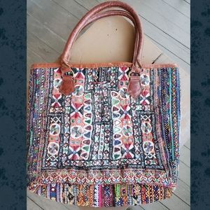 Artisan Banjara zari Boho  Embroidered bag Handmade Patchwork Repurposed